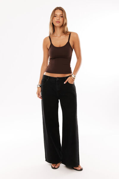 Low Rise Baggy Jean, WASHED BLACK