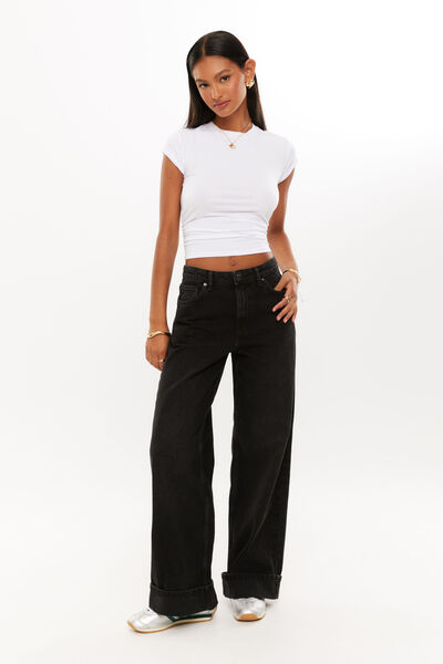 High Rise Wide Jean, MIDNIGHT BLACK