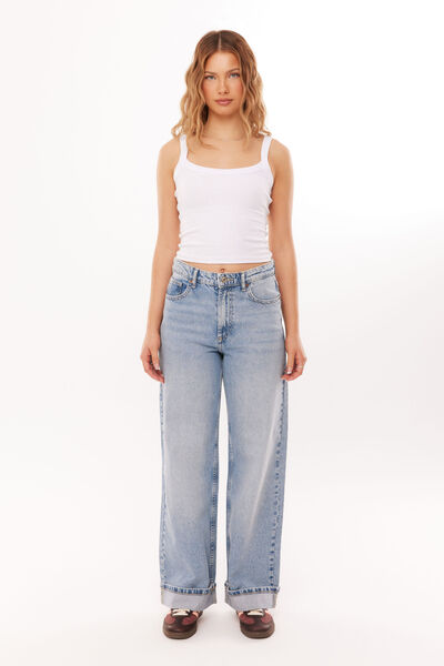 High Rise Wide Jean, PALM BLUE