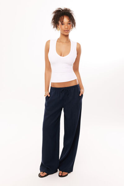 Henley Relaxed Linen Pant, MIDNIGHT NAVY