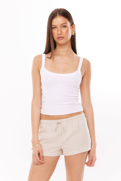 Henley Relaxed Linen Short, NATURAL