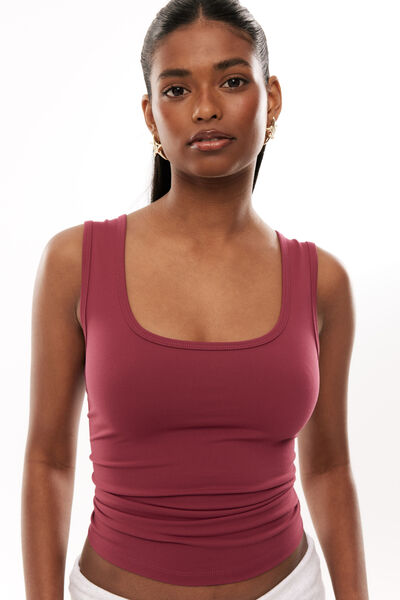 Sleek Kirra Scoop Tank, BERRY GLAZE