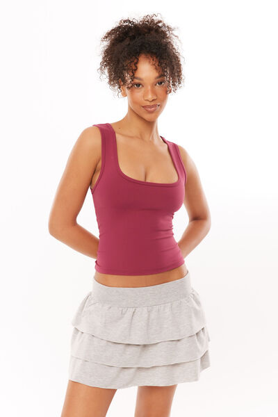 Lainey Frill Mini Skirt, GREY MARLE