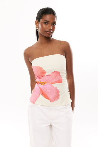 Sleek Thea Strapless Top, HIBISCUS YELLOW