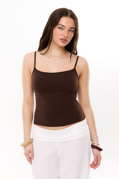 Sleek Gina Strappy Cami, GLAZE BROWN