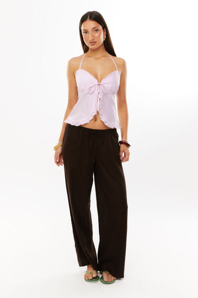 Nora Tie Halter, POSEY PINK/WHITE STRIPE